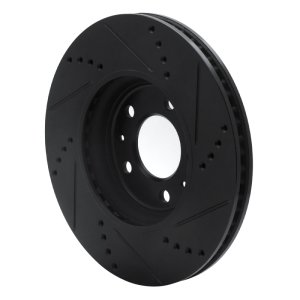 Pontiac Solstice Brake Rotor (1) - Front Left - R1 Concepts - Drilled & Slotted - Black - `06-`10